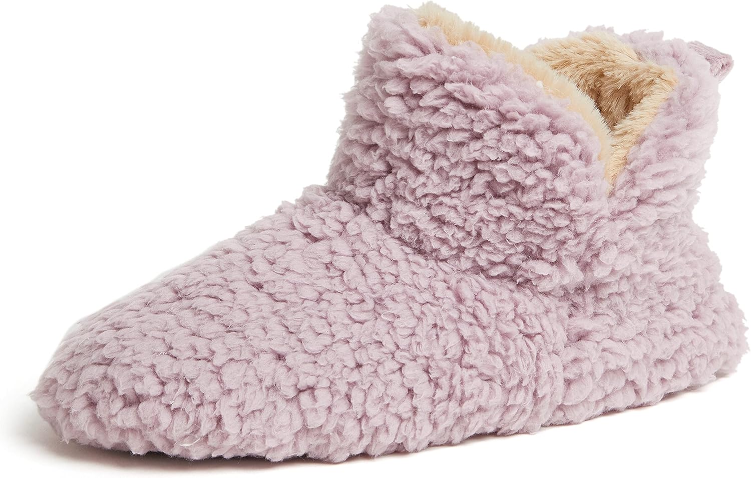 Dearfoams Women's Chelsea Faux Fuzzy Sherpa Indoor House Bootie Slipper