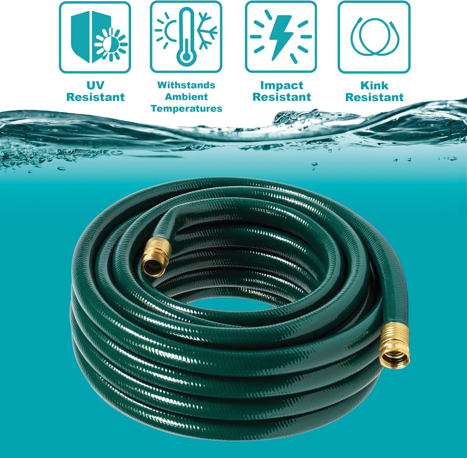Gilmour Heavy Duty Flexogen 3/4 x 50 Foot Hose, colors may vary ., Grey | Heavy Duty Build, 500 PSI, Kink-Resistant Layers, Brass Fittings