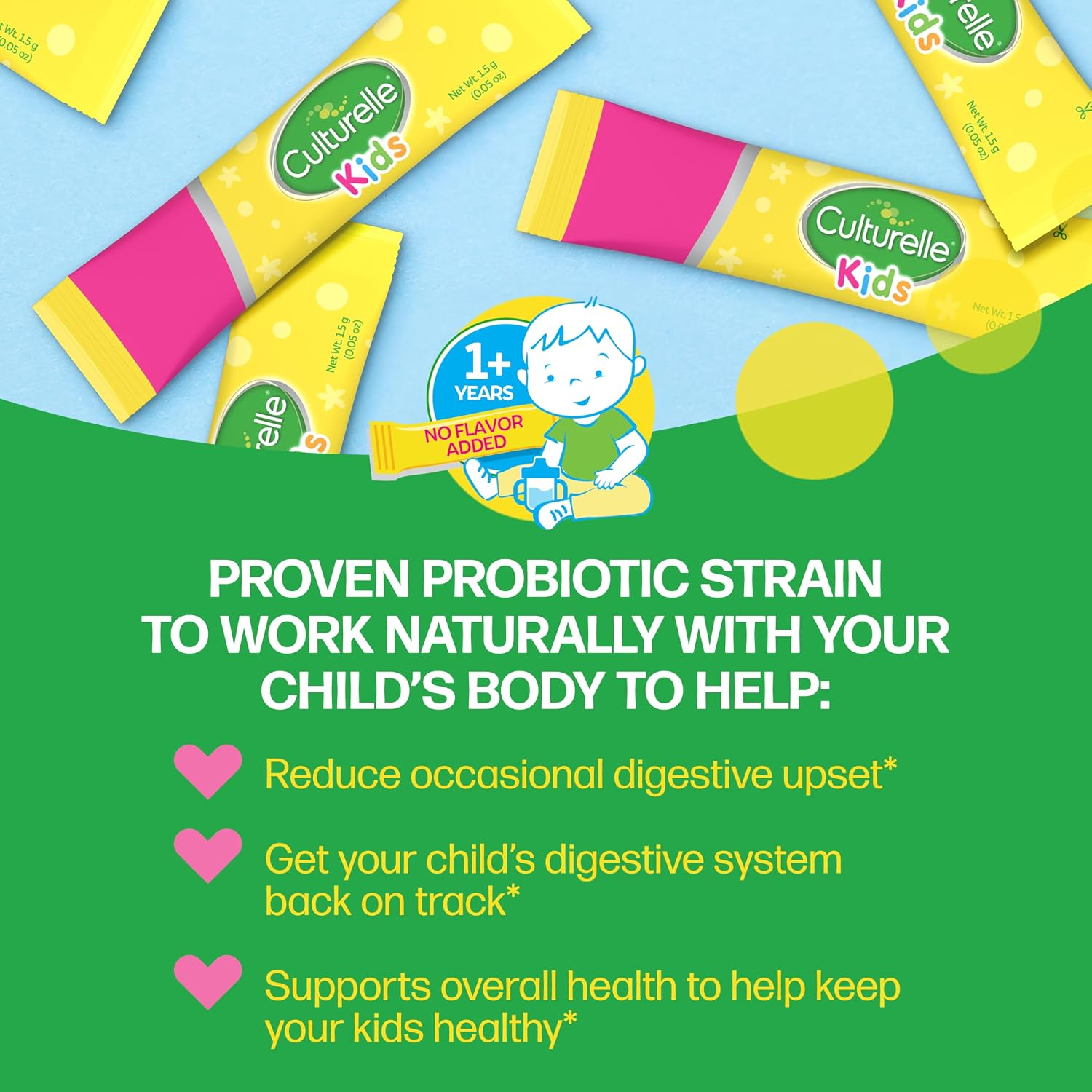 Culturelle Kids Packets Daily Probiotic Supplement | Helps Support a Healthy Immune & Digestive System* | #1 Pediatrician Recommended Brand††† | 50 Single Packets | Package May Vary | From the #1 Pediatrician-Recommended Brand± Digestive Gut Health & Imm…