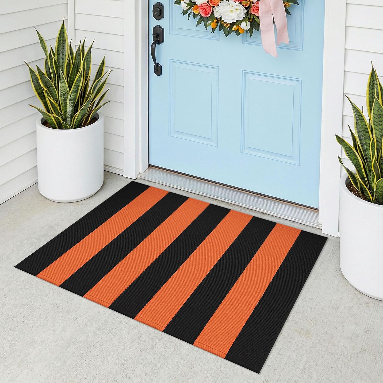 KOZYFLY Black and White Area Rug 3x5 Ft Washable