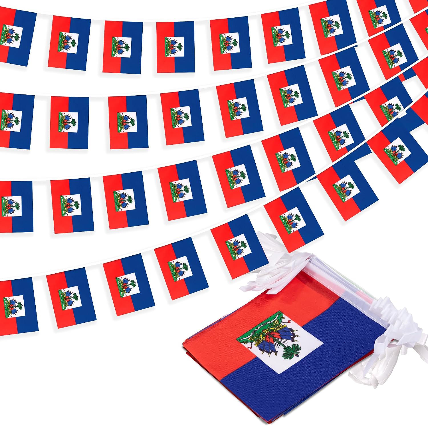 Nicaragua String Flag Pennant Banner, Small Mini Nicaraguan Flags Bunting Banner, National Country Decoration for School, Party, Sports Events, Patriotic Festival, 33 Feet 30 Flags