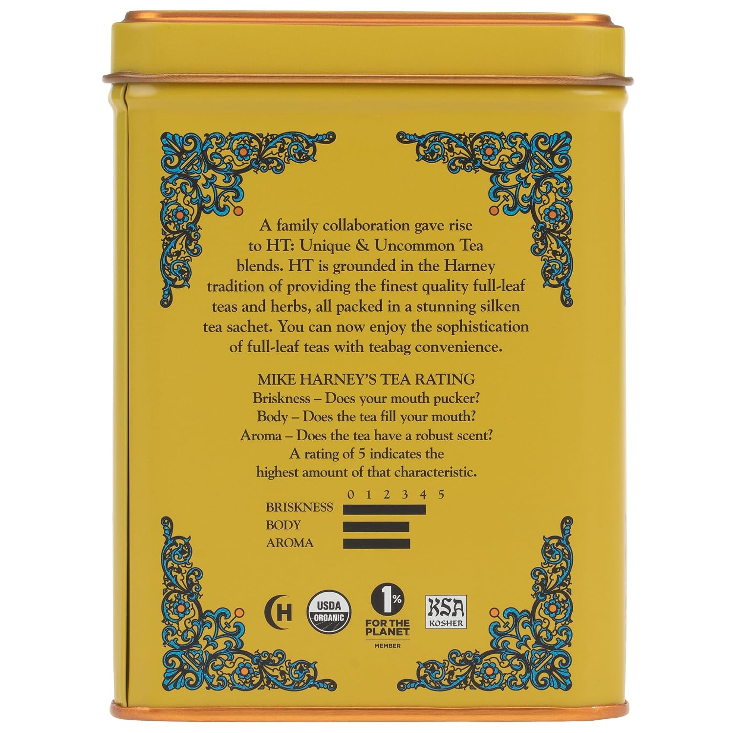 Harney & Sons HT Organic Supreme Green Tea, 20 Sachets, Tea Tin | Organic green tea with 20 sachets in a reusable tea tin. Caffeinated.