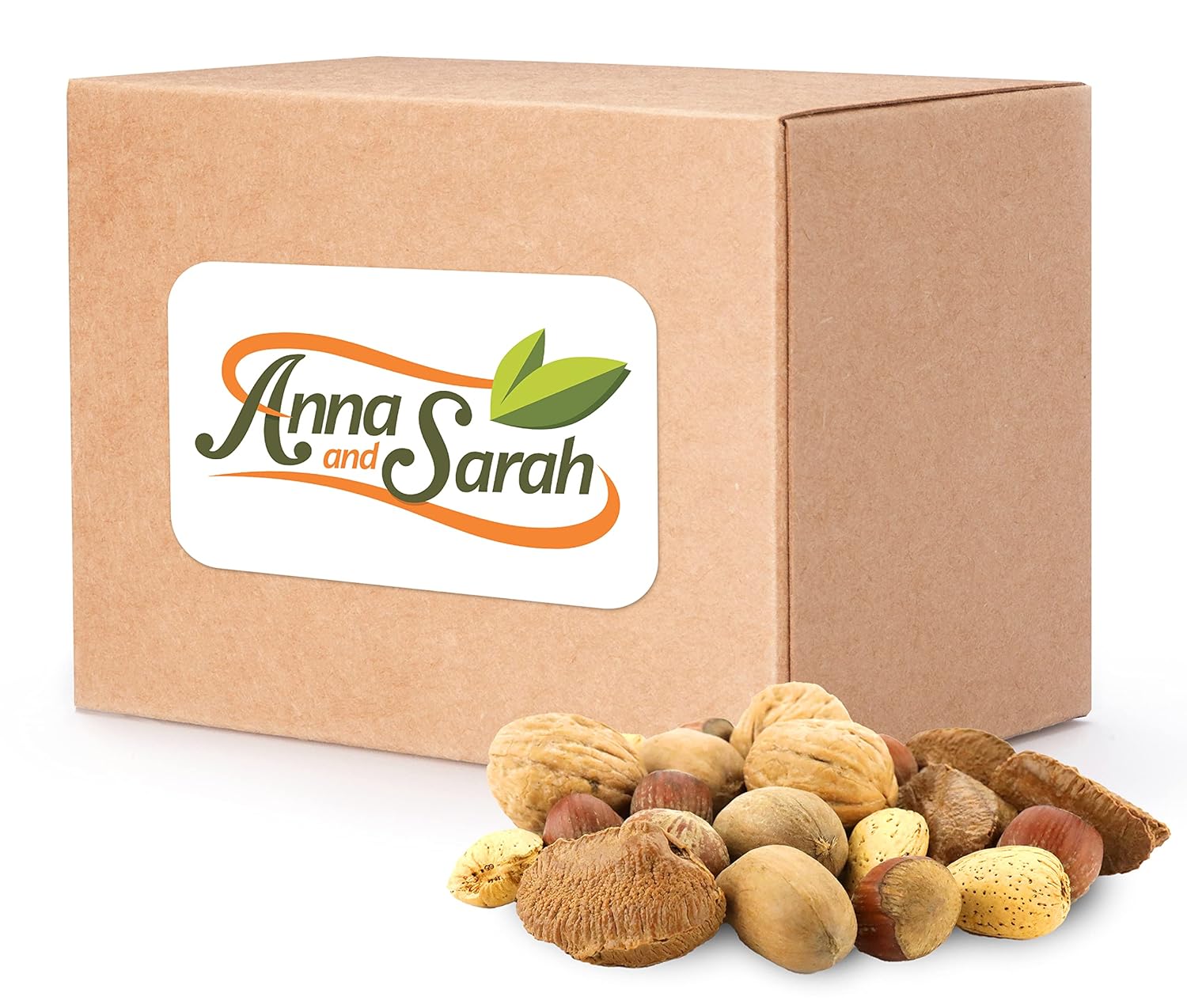 Anna and Sarah Premium Mixed Nuts in Shell, 4 Pound Bag, California Jumbo Chandler Walnuts, Georgia Extra Large Pecans, California Almonds