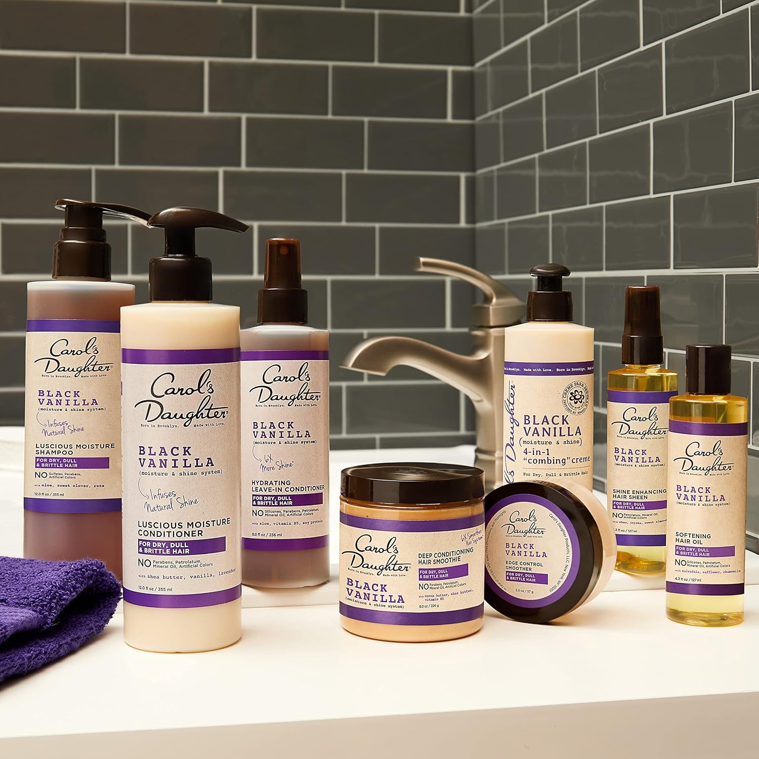 Carol's Daughter Black Vanilla Leave In Conditioner for Curly, Wavy or Natural Hair, Moisturizing Hair Care for Dry, Dull or Brittle Split Ends, 8 Fl Oz