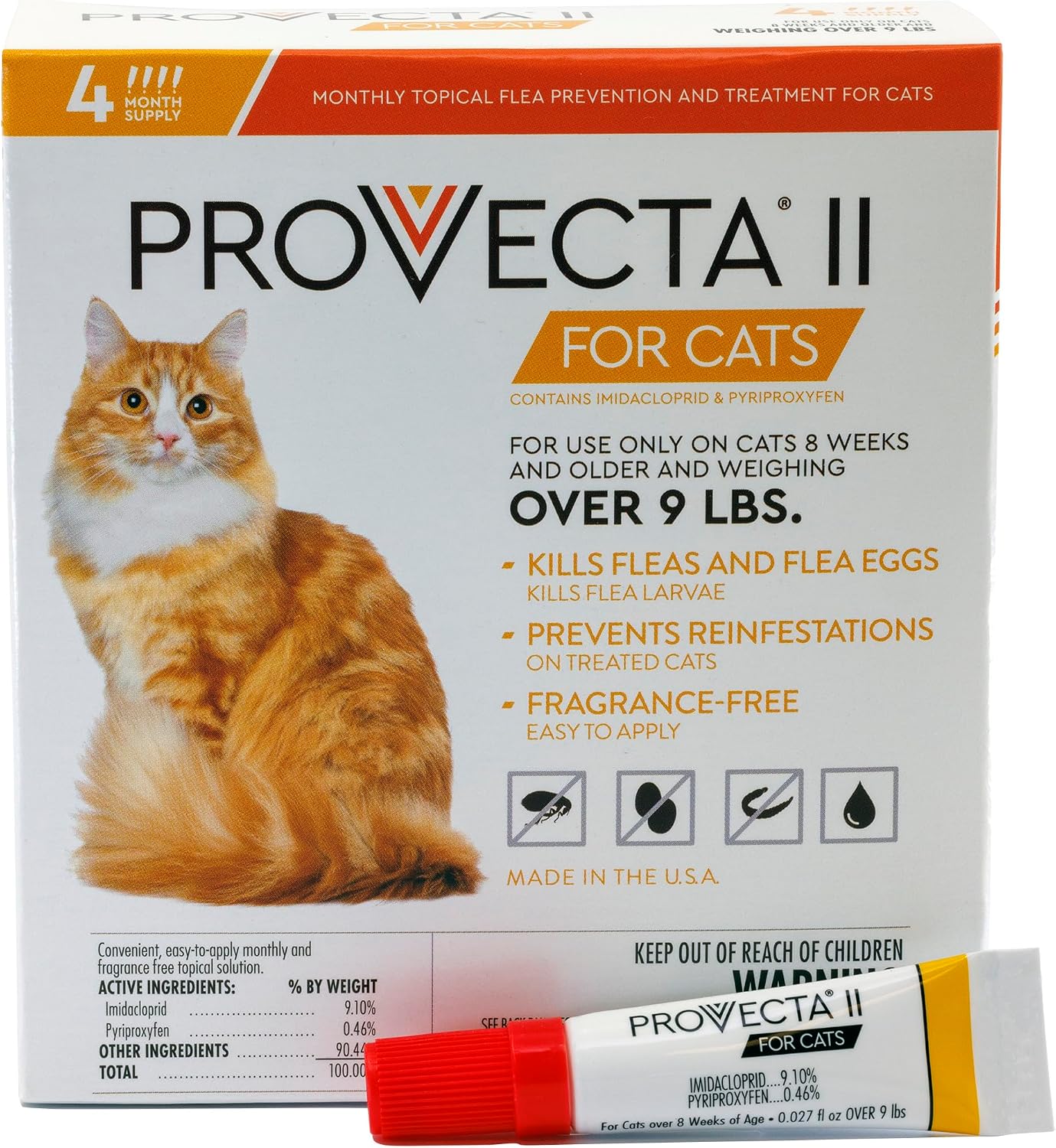 PROVECTA® II for Large Cats (Over 9 lbs) Flea Topical Treatment, 4-Month Supply