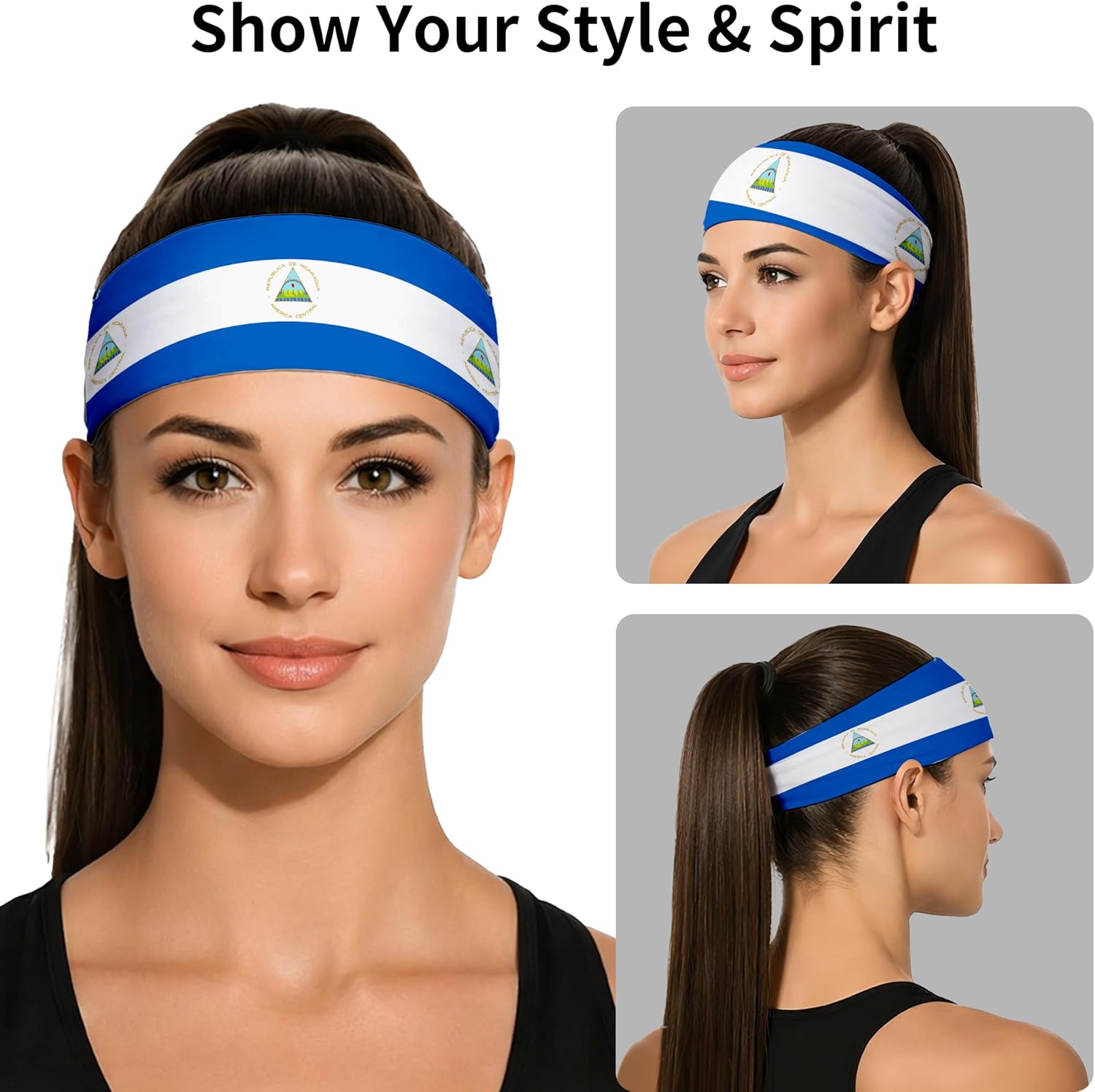 Sports Headband for Women Men,Flag Pattern Workout Head Band,Sweat Bands,Women Running Cycling Yoga Fitness,WorkoutSports Gift