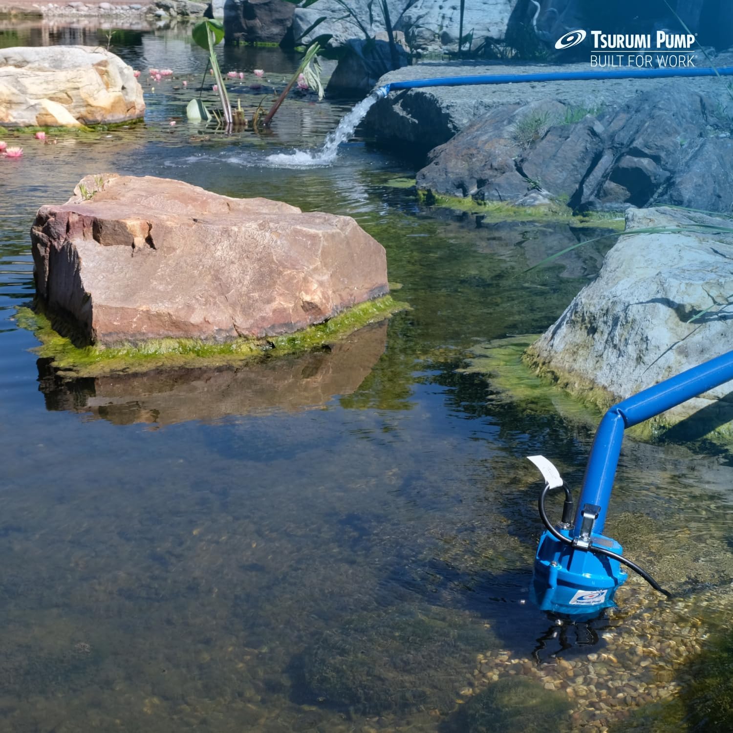 Tsurumi Pump HS2.4S Submersible Trash Pump with Agitator 1/2 HP 115V 2 in Discharge Ideal for dewatering applications with sand, solids