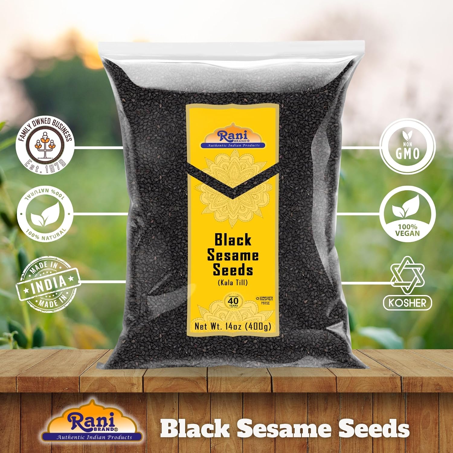 Rani Sesame Seeds Whole Brown, Raw (Till) 28oz (800gm) ~ All Natural | Gluten Friendly | NON-GMO | Vegan | Indian Origin