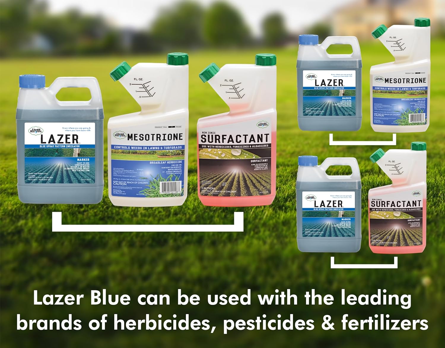 Liquid Harvest Lazer Blue - 32 Ounces - Concentrated Spray Pattern Indicator - Perfect Weed/ Fertilizer Marking Dye