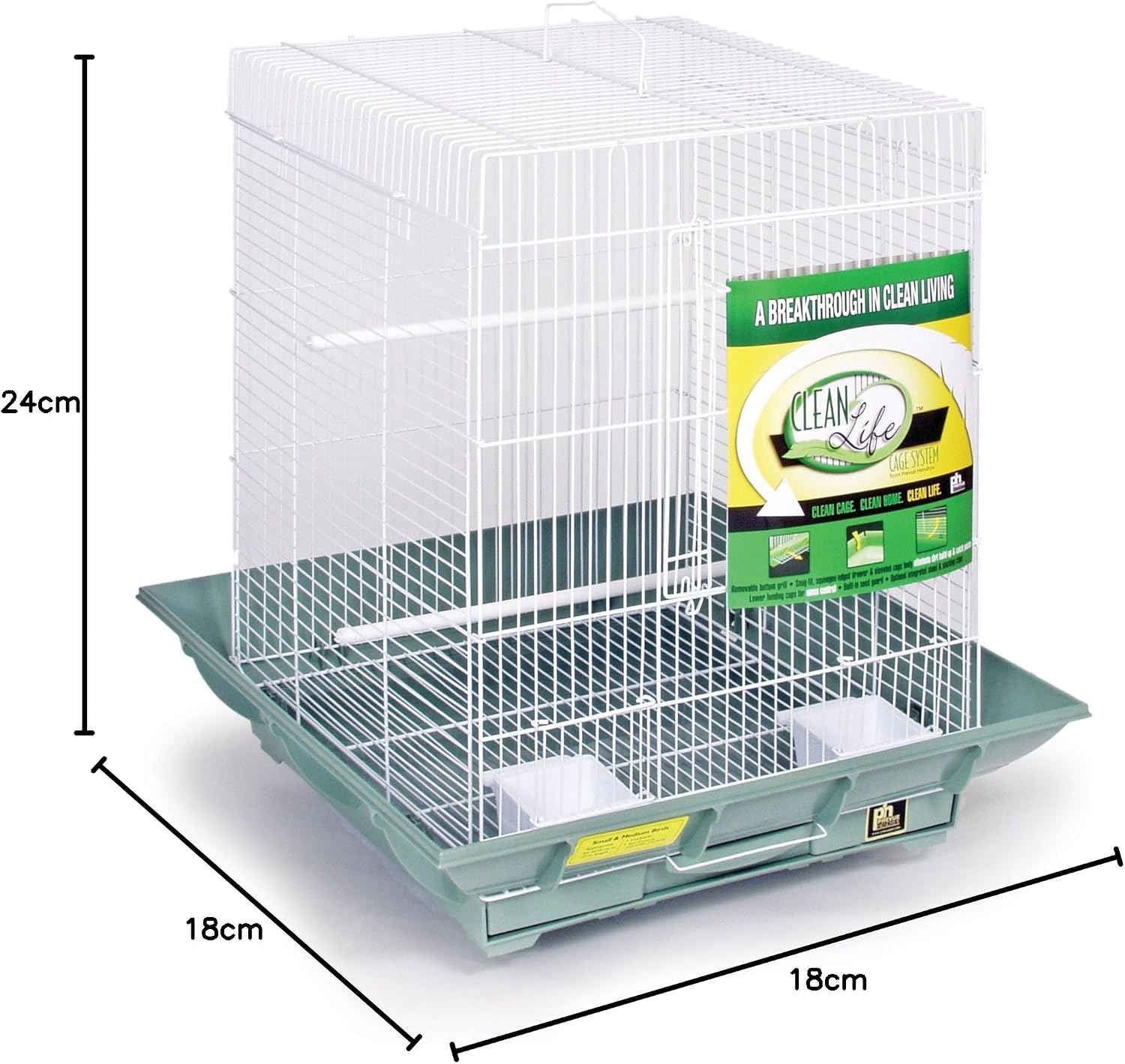 Prevue Hendryx SP850B/B Clean Life Cockatiel Cage, Black, 1/2"