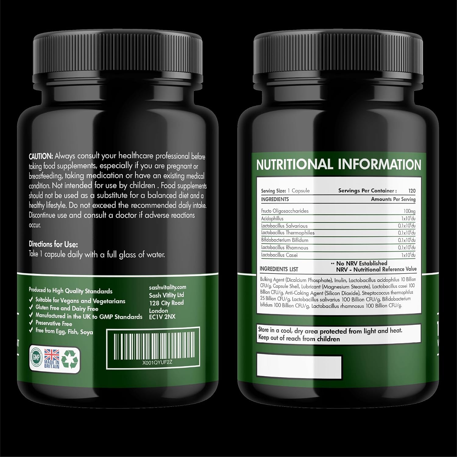 Probiotics & Prebiotics | 435 Billion CFU | Bio Cultures Complex | 120 Vegetarian Capsules for Women & Men - Lactobacillus Acidophilus