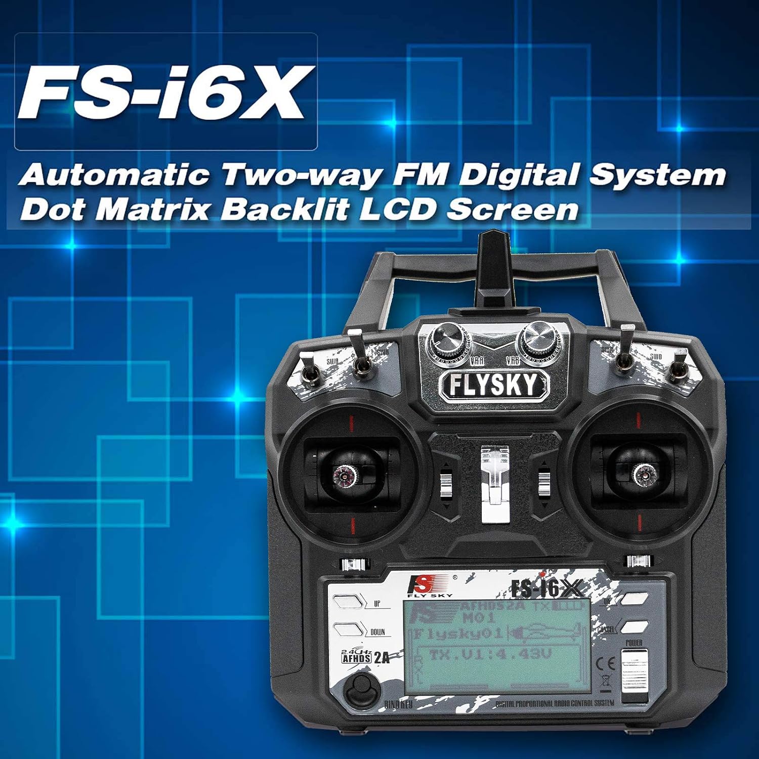 GoolRC Flysky FS-i6X 2.4GHz 10CH AFHDS 2A RC Transmitter Controller with FS-iA10B Receiver for RC Drone Airplane Helicopter