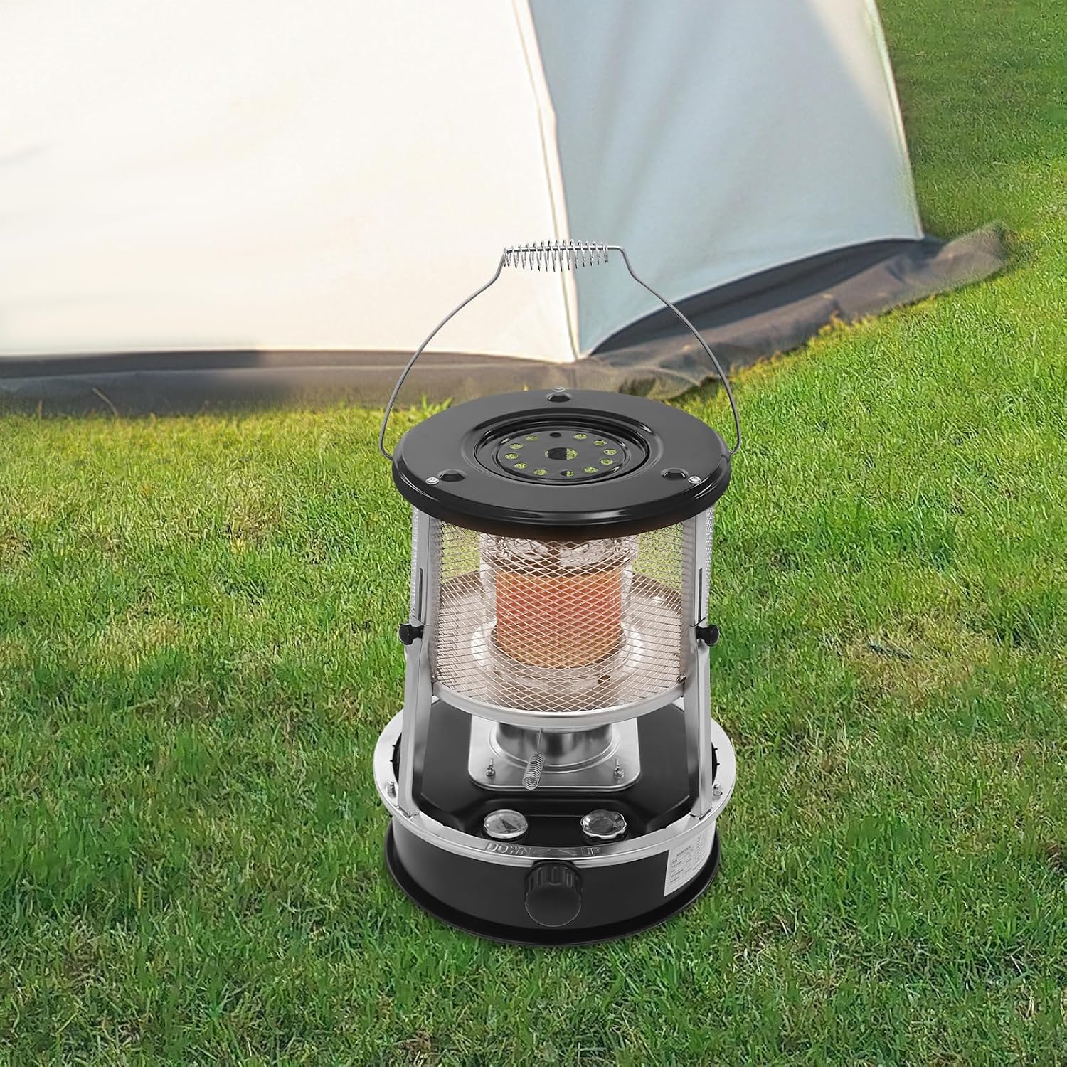 Portable Kerosene Heater, Indoor Outdoor Space Heater Portable Oil Heater Stove, 9000 BTU with 1.22 Gal Fuel Tank and Safety Mesh Guard for Camping, Garage, Hunting, Cooking, Winter Warmth (Green)