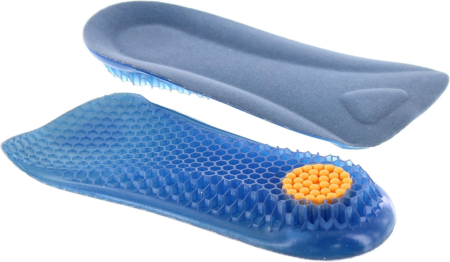 Honeycomb Gel Half Insole for Women - 1/2 inch Taller Height Increase Heel Lift Cushion Insert - Leg Discrepancy Balancer
