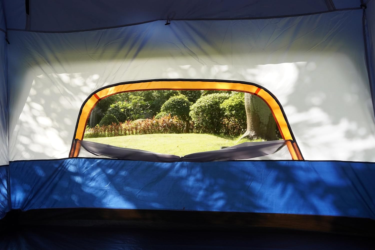 KTT Extra Large Tent 12-14 Person, Family Cabin Tents, 2 Rooms, Straight Wall, 2 Doors 4 Windows with Mesh, Waterproof, Double Layer