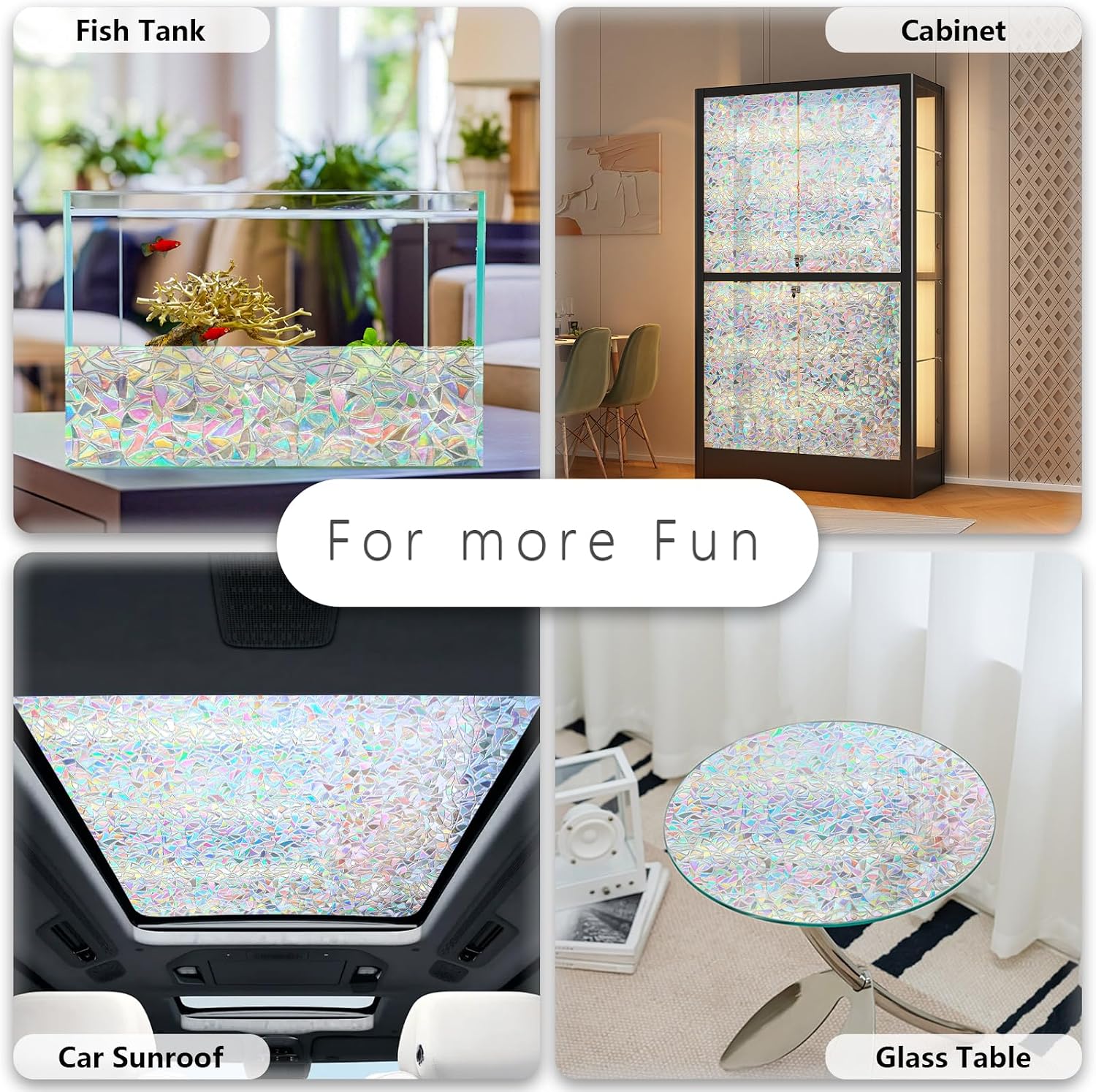 LEMON CLOUD Window Privacy Film, Rainbow Stained Glass Cling,17.5″ x 78.7″