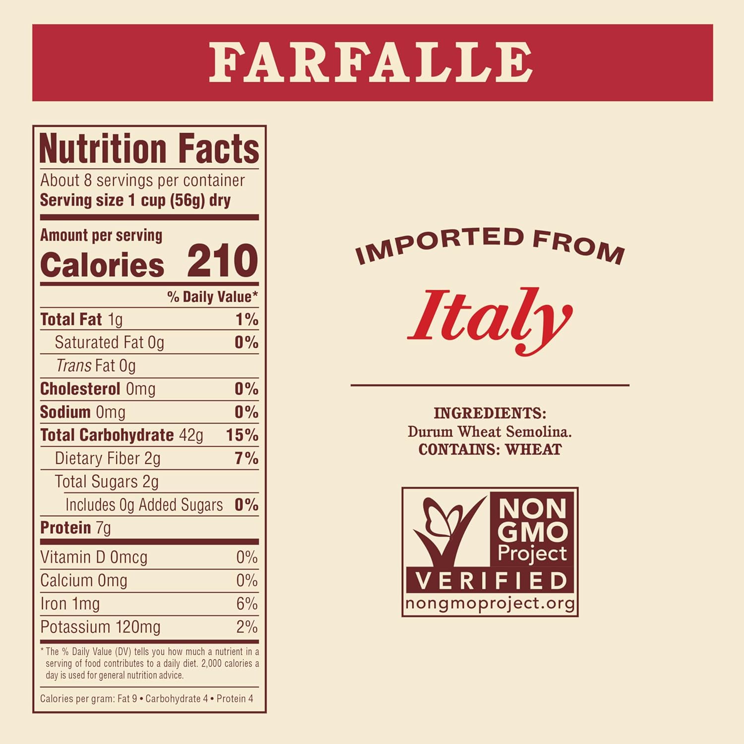 Rao's Homemade Farfalle Pasta, 16 Oz Bag