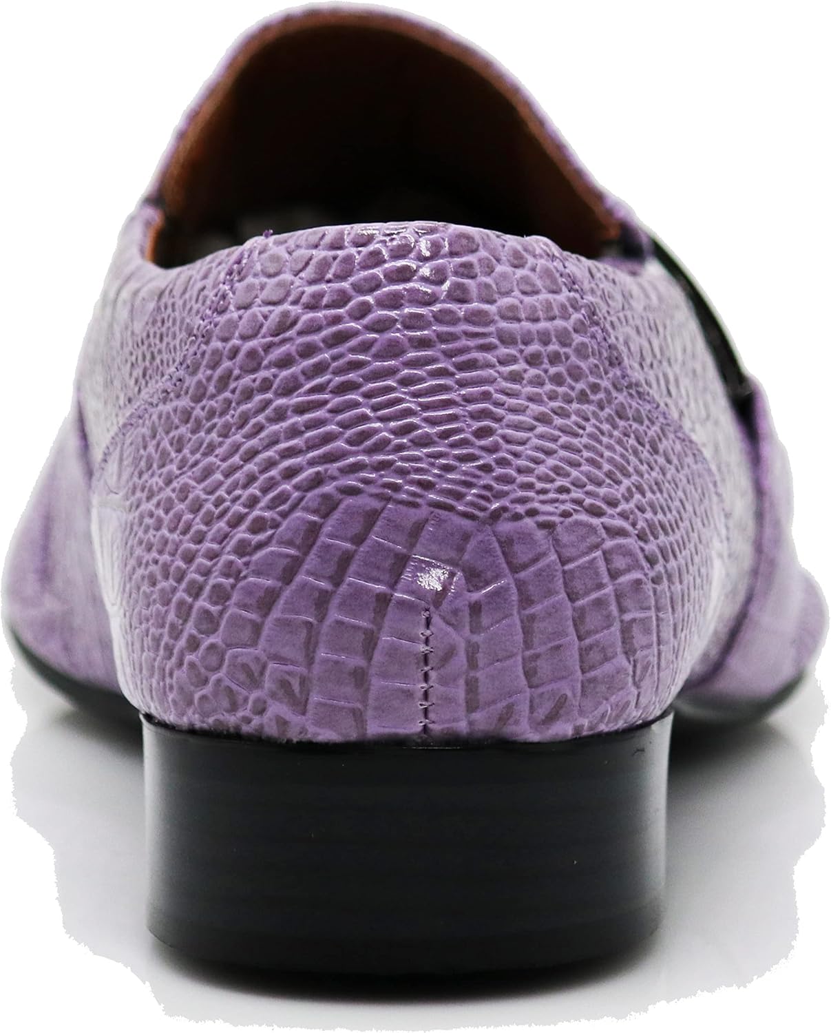 Enzo Romeo Santcro Men's Dress Crocodile Print Loafers Elastic Slip on with Buckle Fashion Shoes Runs Half Size Big
