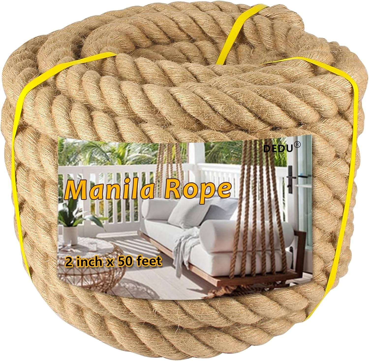 1" X 100' Treated Manila Rope Boat Docks Tree Farm Dock Deck