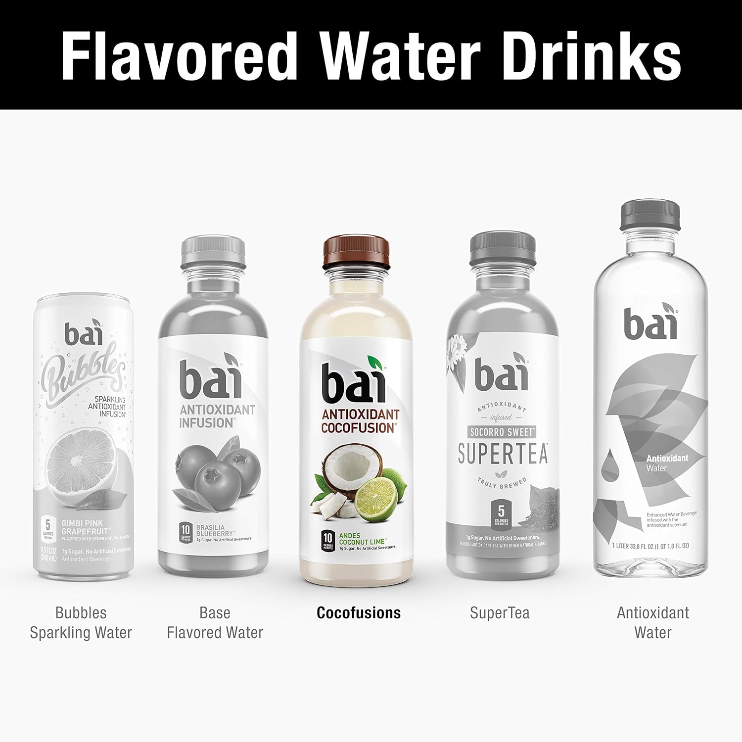 Bai Coconut Flavored Water Puna Coconut Pineapple, Antioxidant Infused, Coconut Pineapple Flavored Water Drink, 18 Fluid Ounce Bottles, 6 Count