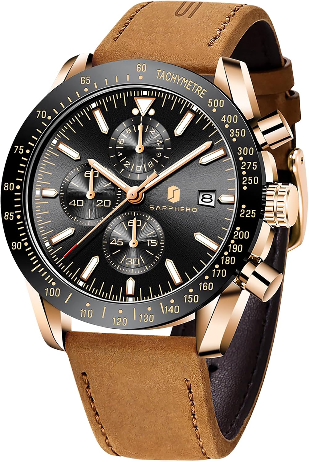 BENYAR Watch for Men Analog Quartz Chronograph Waterproof Luminous Designer Mens Wrist Watches Business Work Sport Casual Dress Watch with Silicone Strap Elegant Gifts for Men