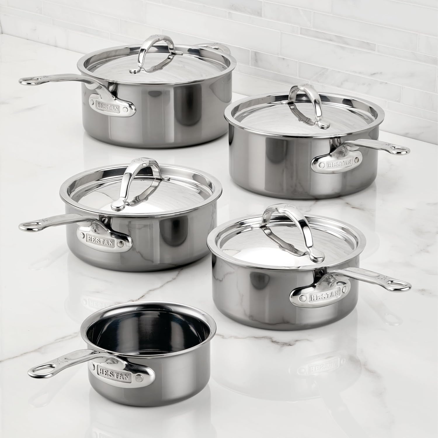 Hestan - NanoBond Collection - Stainless Steel Titanium Sauce Pan, Induction Cooktop Compatible, 4 Quart