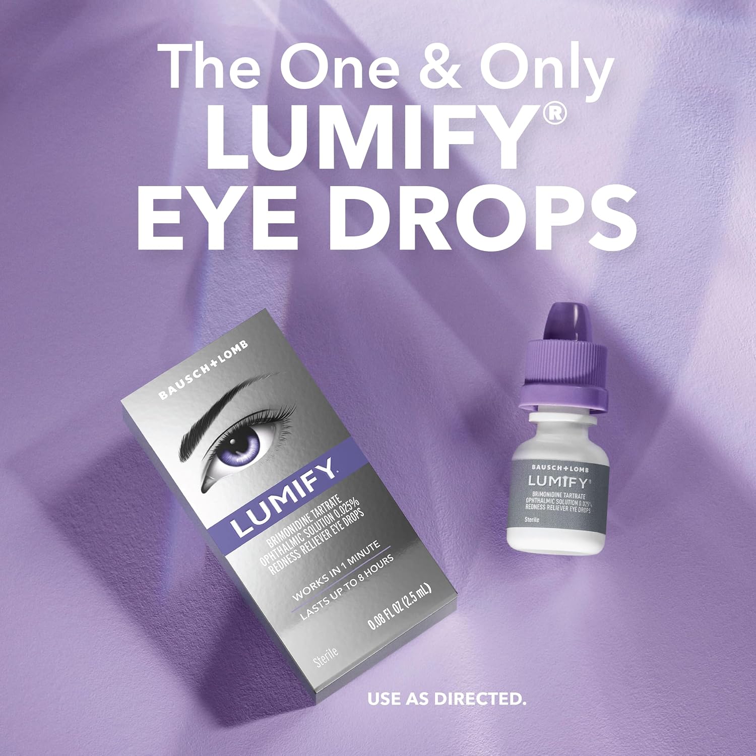 LUMIFY Redness Reliever Eye Drops, for Whiter & Brighter Looking Eyes, 0.08 Fl Oz (2.5 mL)
