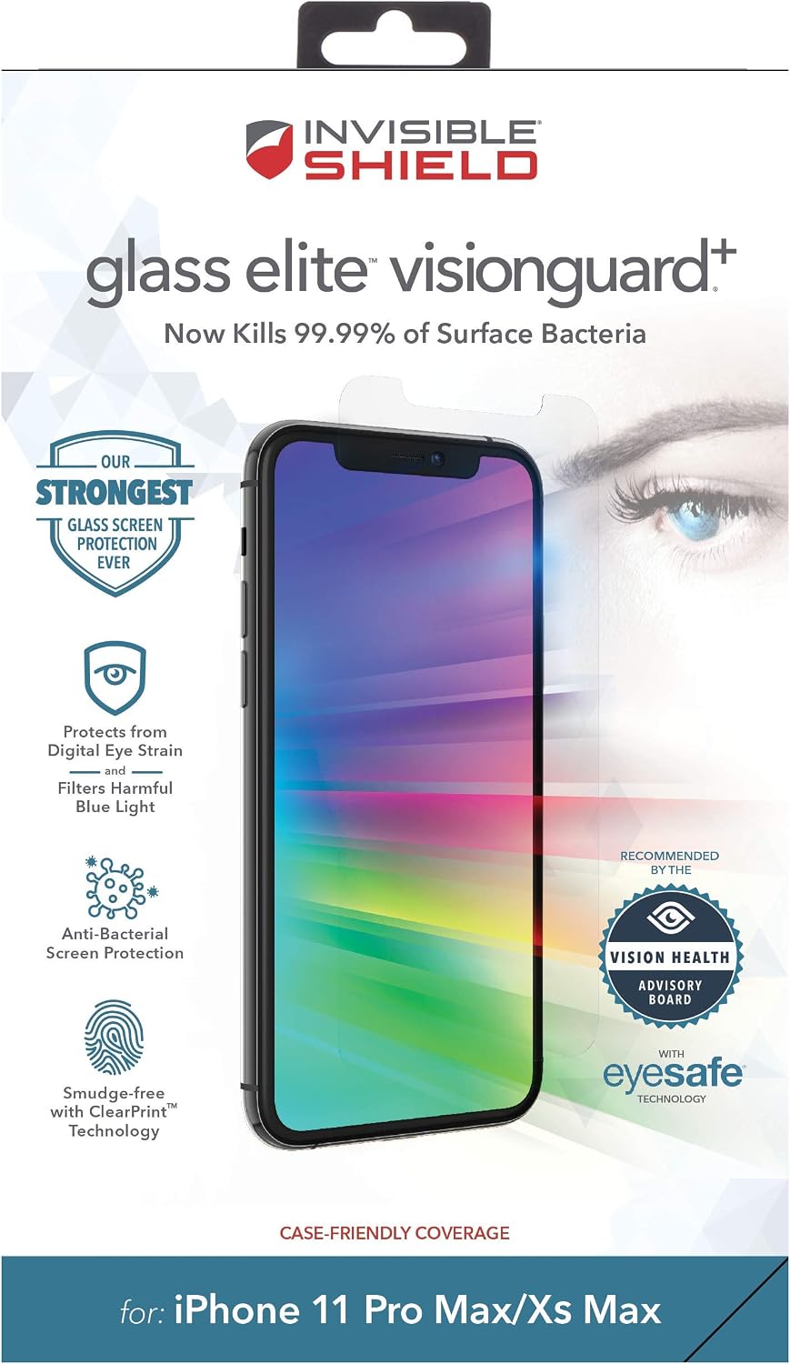 ZAGG Glass Elite VisionGuard+ Screen Protector - iPhone 12 Mini - Impact Protection, Scratch, Fingerprint, Smudge, InvisibleShield, Oil Resistant