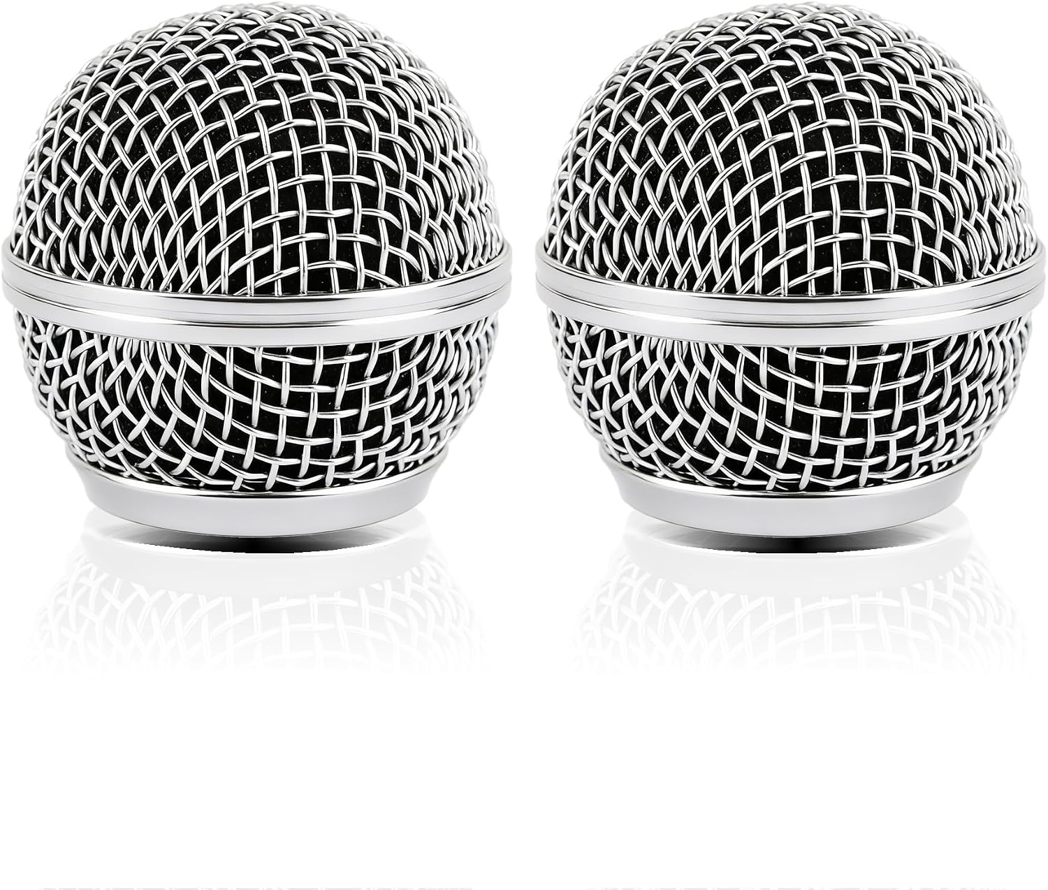 AUEAR, 2 Pack Microphone Grill Grille Ball Head Replace for SM58 BETA58 SM58LC SA-M30 SV100 RK143G Pgx2 Slx2