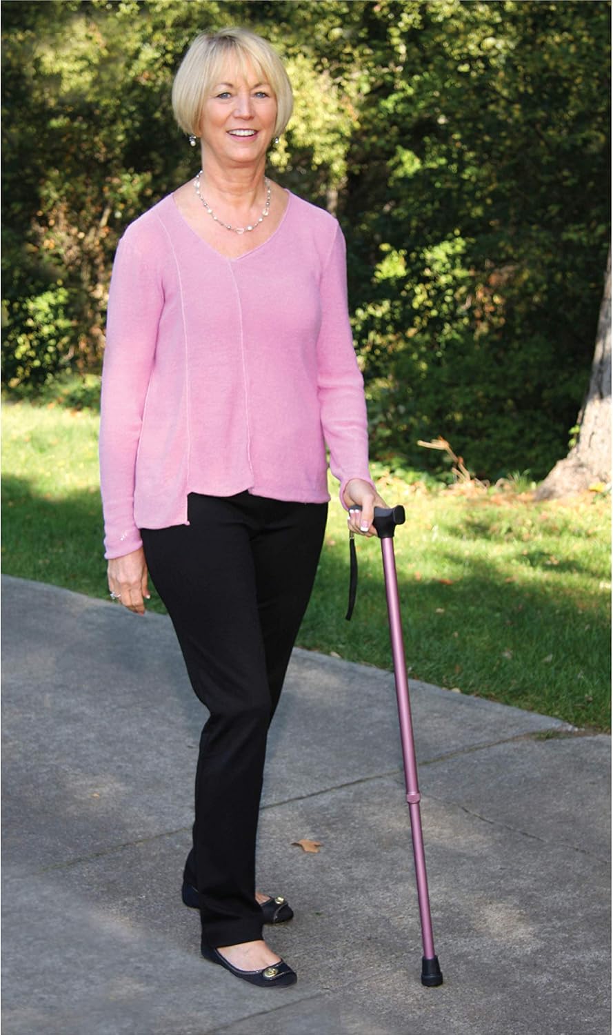 Carex Soft Grip Walking Cane with Strap, Anti-Slip Walking Cane for Easy Maneuvering, Walk Stick for Seniors & Adults with Added Support and Adjustable for Balance, Supports up to 250 lbs