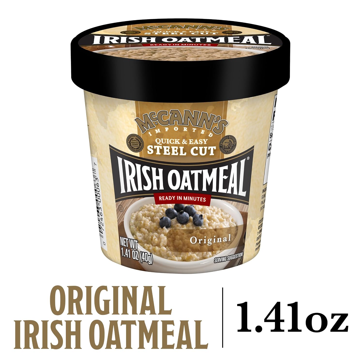 McCann's Irish Oatmeal Instant Oatmeal Cup, Maple Brown Sugar, 1.9 Ounce (Pack of 12)
