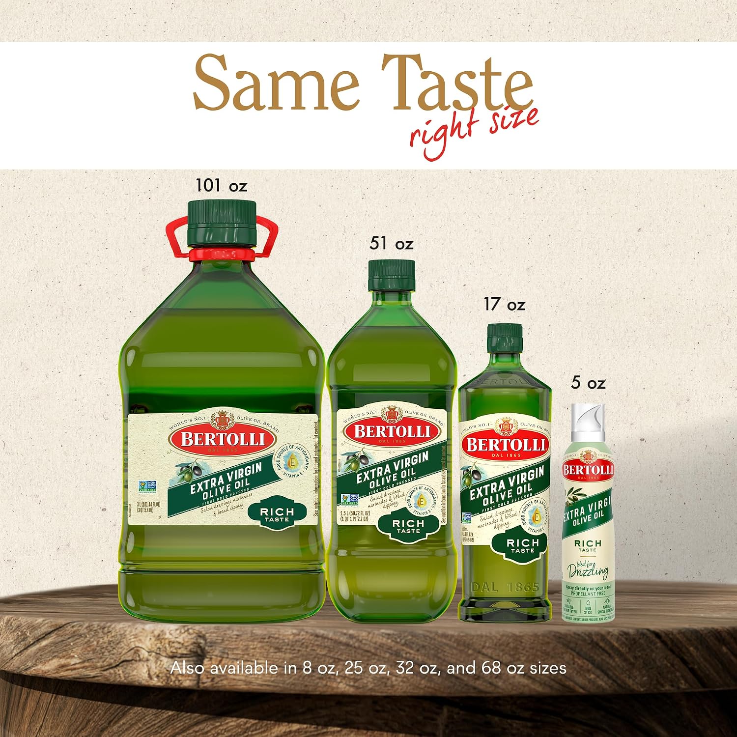 Bertolli Extra Virgin Olive Oil, Rich Taste, First Cold Pressed, 16.9 fl oz