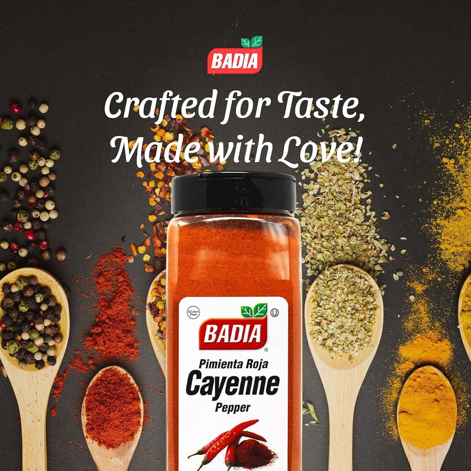 Badia Ground Cayenne Red Pepper, 16 oz – Bold, Spicy & Vibrant | Adds vibrant color and fiery heat to meats, seafood, vegetables, sauces, marinades