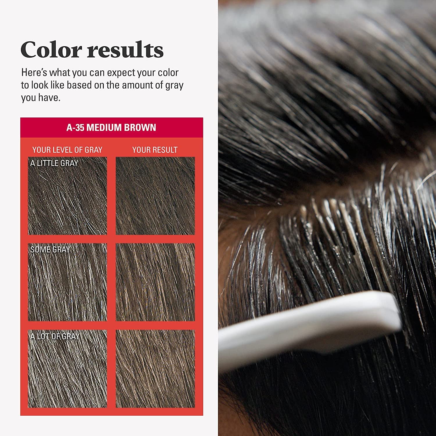 JUST FOR MEN Easy Comb-In Color, No-Mix, Light-Medium Brown A-30 (1 Pack) | Easy Comb-In Color light-medium brown no-mix formula instantly combs away gray. Targeted gray coverage. Easy application.