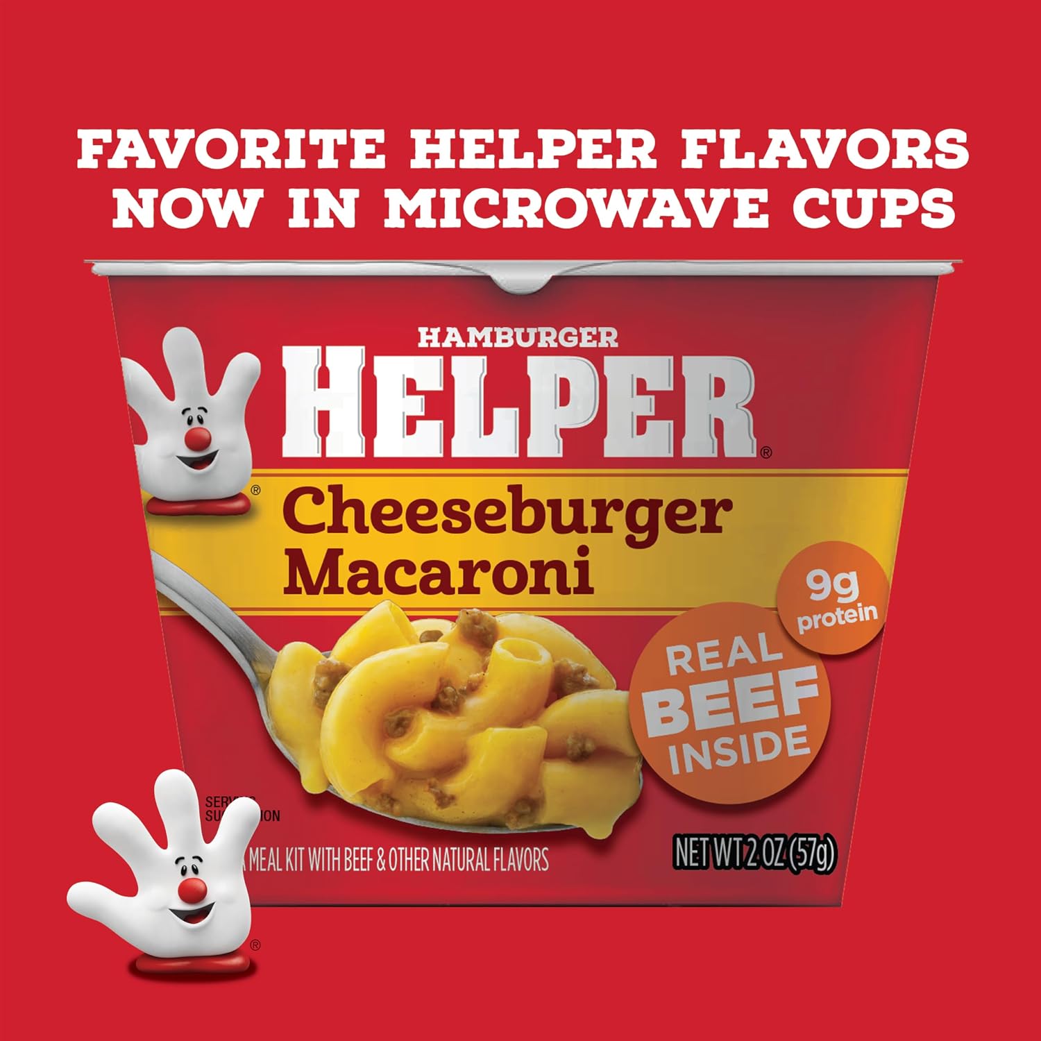 Hamburger Helper Beef Pasta Microwave Cup (2 oz - 6 Pack) No Artificial Flavors, Ready in 4 Minutes, Quick Meals for Midweek Dinners, Busy Evenings & Families On-the-Go