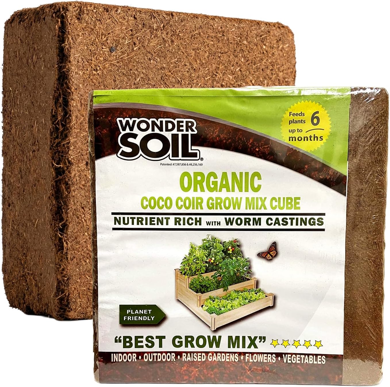 | (72 Quarts) The Only Ready to Plant Compressed Coco Coir Fully Loaded with Nutrients | Organic Coco Coir Brick/Block | 10 LBS Block Expands to 72