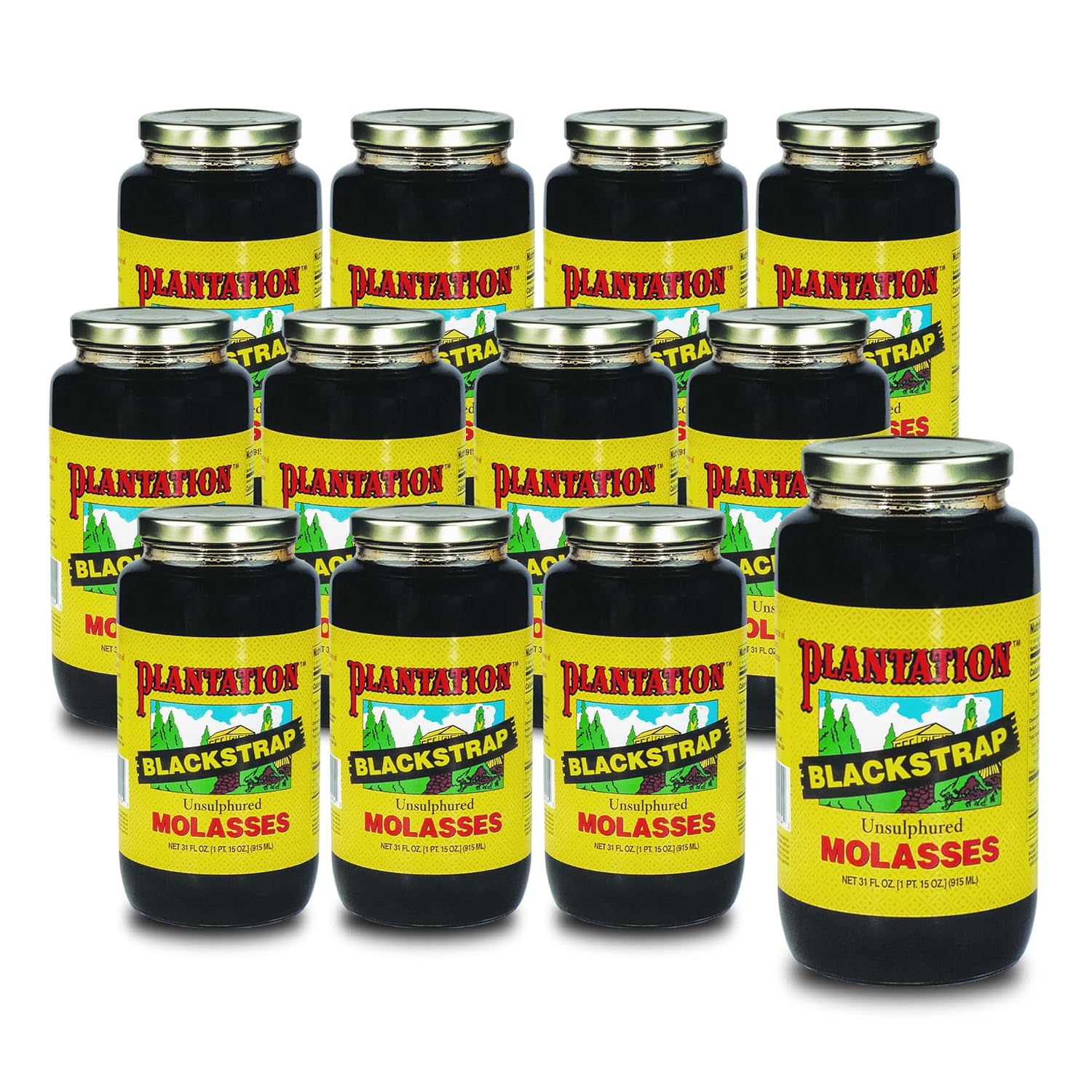 Plantation Blackstrap Molasses 31 oz – Unsulphured Blackstrap Molasses, Rich Natural Sweetener for Baking, BBQ, Baked Beans, Gingerbread & Beverages