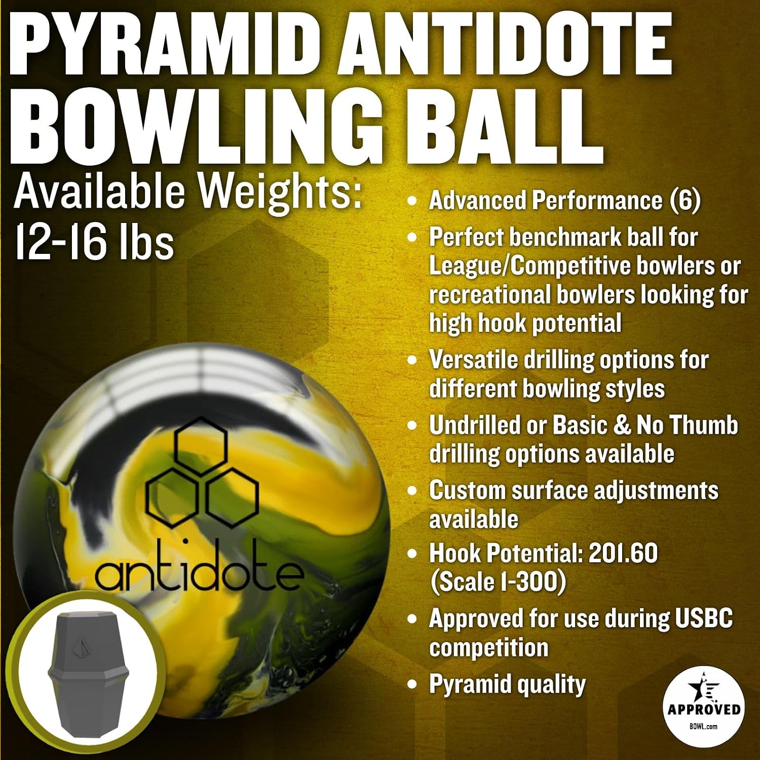 Pyramid Antidote Solid Bowling Ball