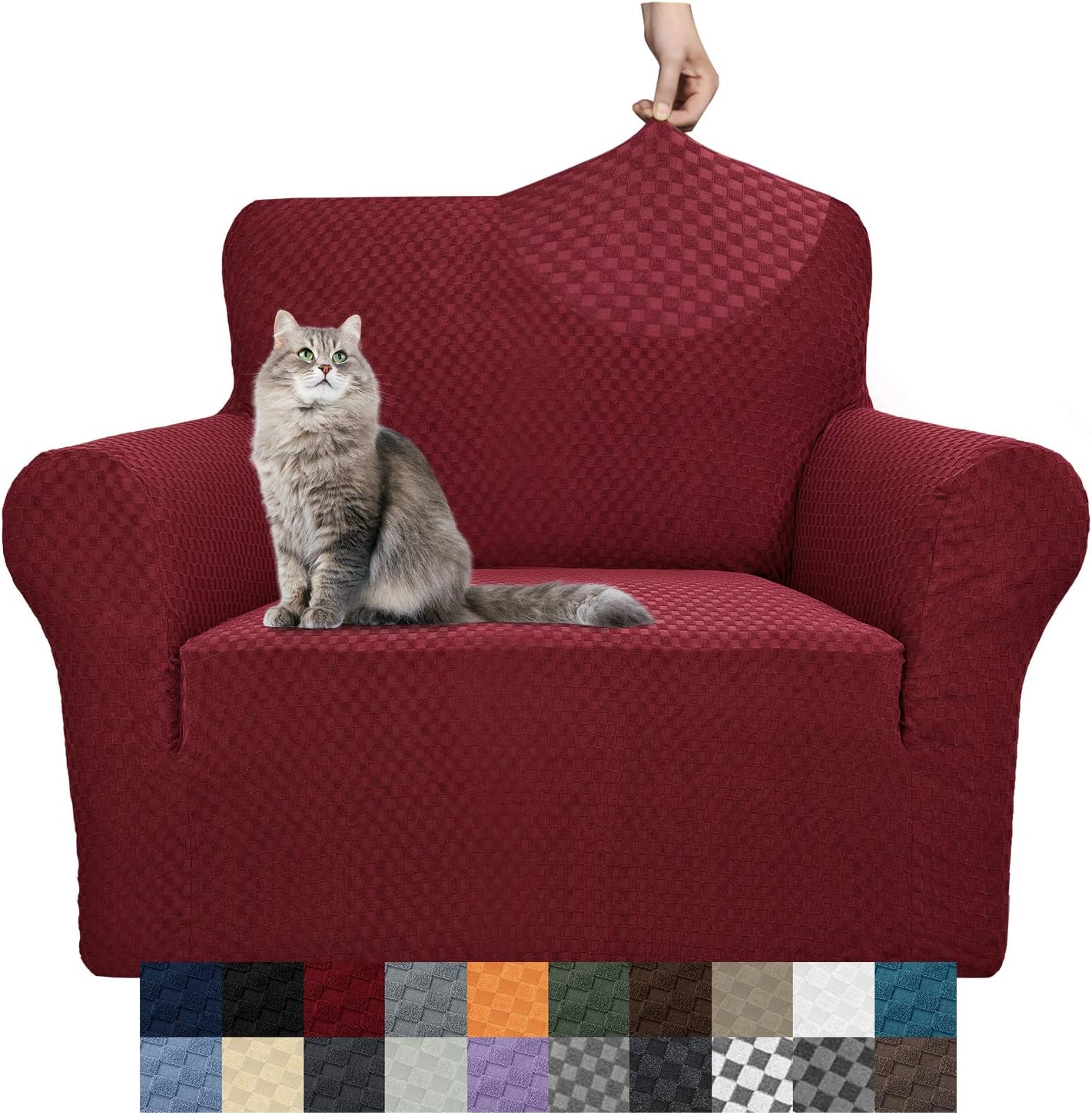 YEMYHOM Couch Cover Latest Jacquard Design High Stretch Sofa Covers for 2 Cushion Couch
