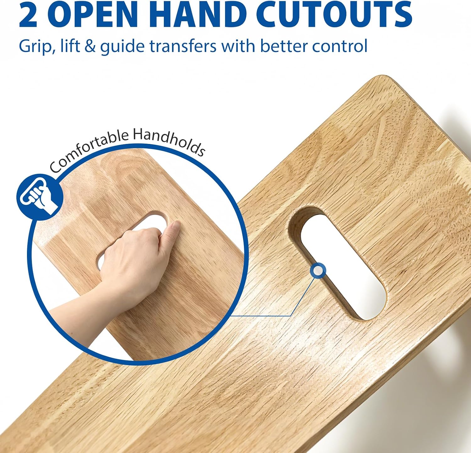 Blue Jay Slide Boards for Transfers - 30" Wooden Transfer Boards for Wheelchair - 8" x 30" Patient Assist Device for Car, Bed, Chair & Seniors - Smooth Surface & Tapered Ends