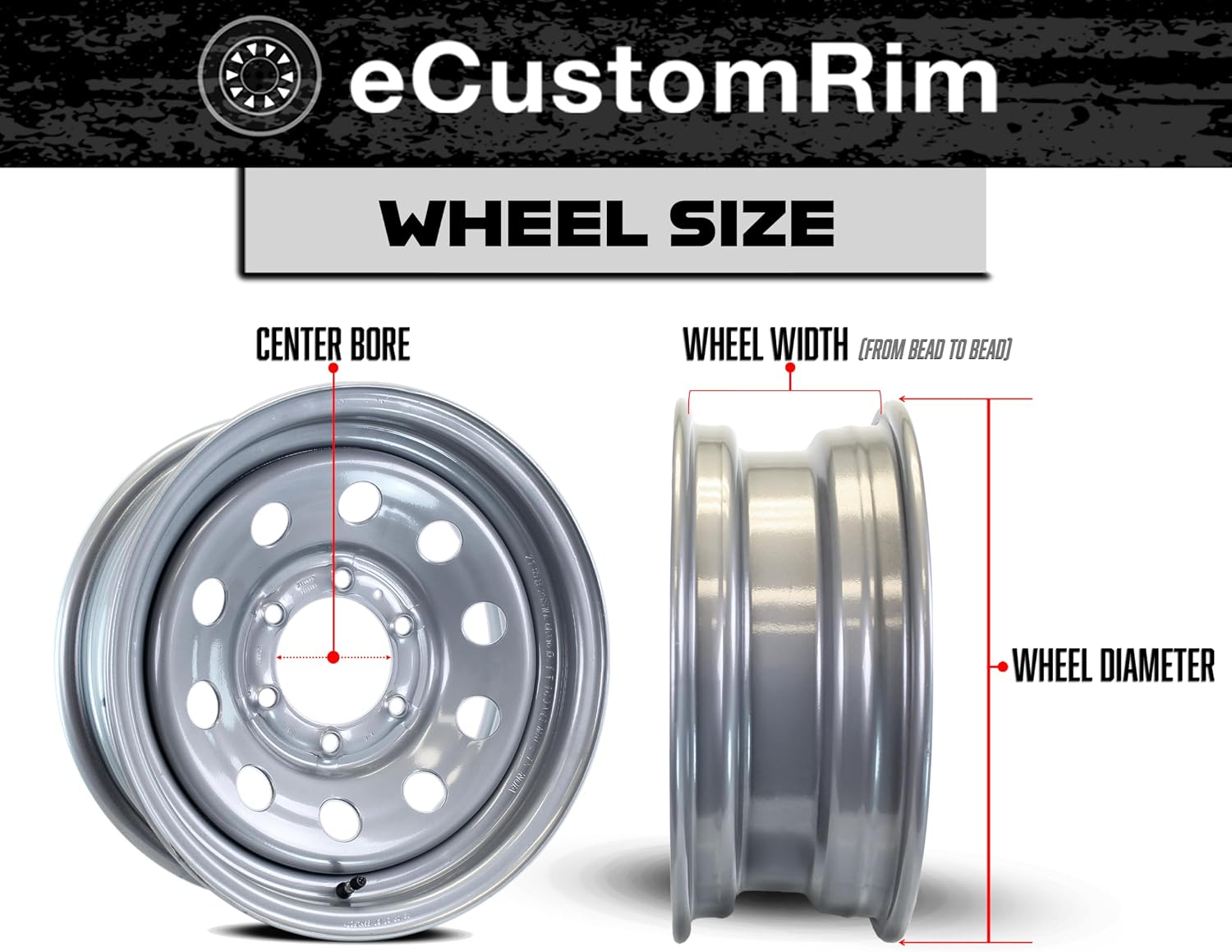 eCustomrim 2-Pack Aluminum Trailer Wheel 13X5 5 Lug T07 V-Spoke Black Rim | 13 X 5 Rim, 5 Lug on 4.5 Inch Bolt Pattern, 3.19 Inch Center Bore