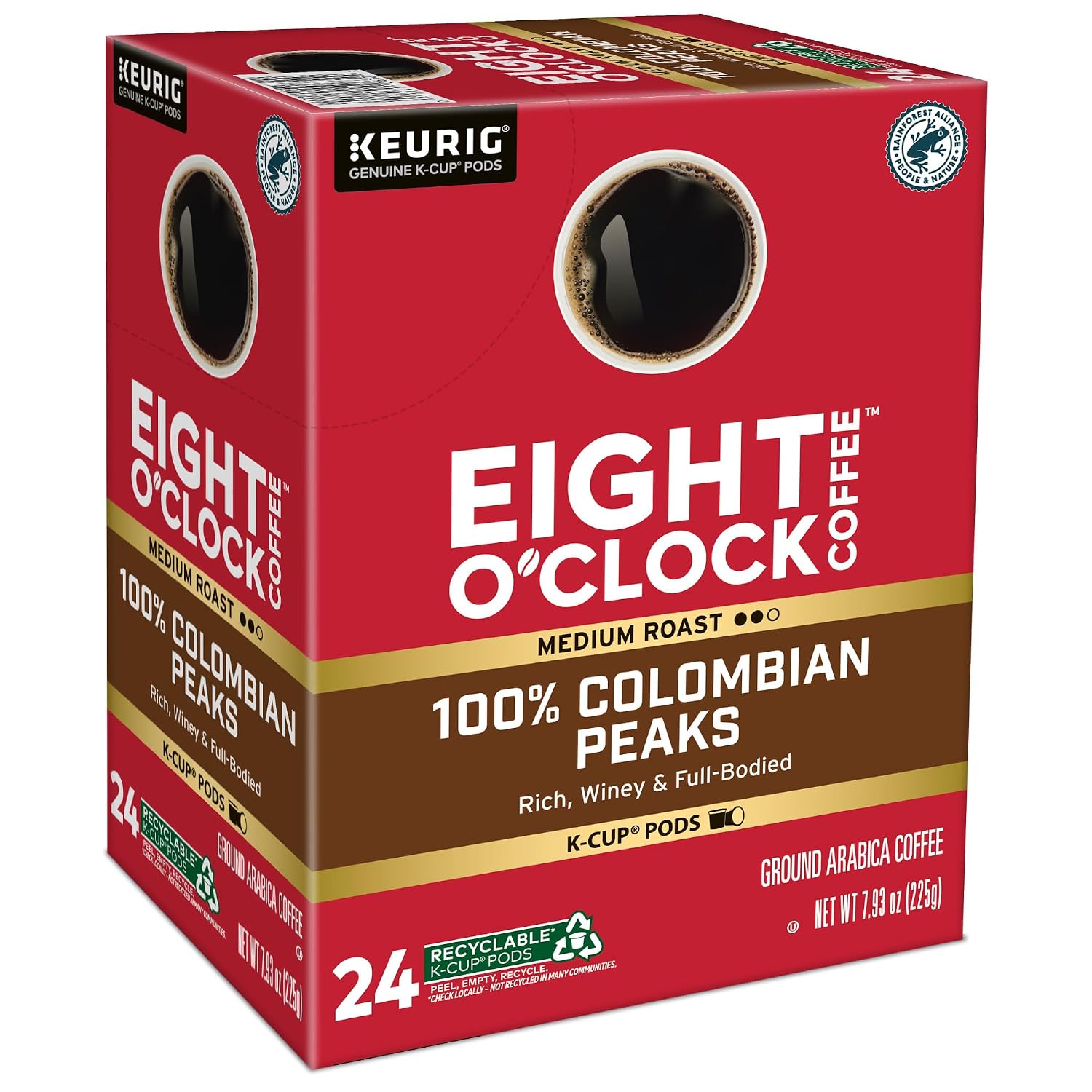 Eight O'Clock Coffee The Original, Single-Serve Keurig K-Cup Pods, Medium Roast Coffee Pods, 72 Count