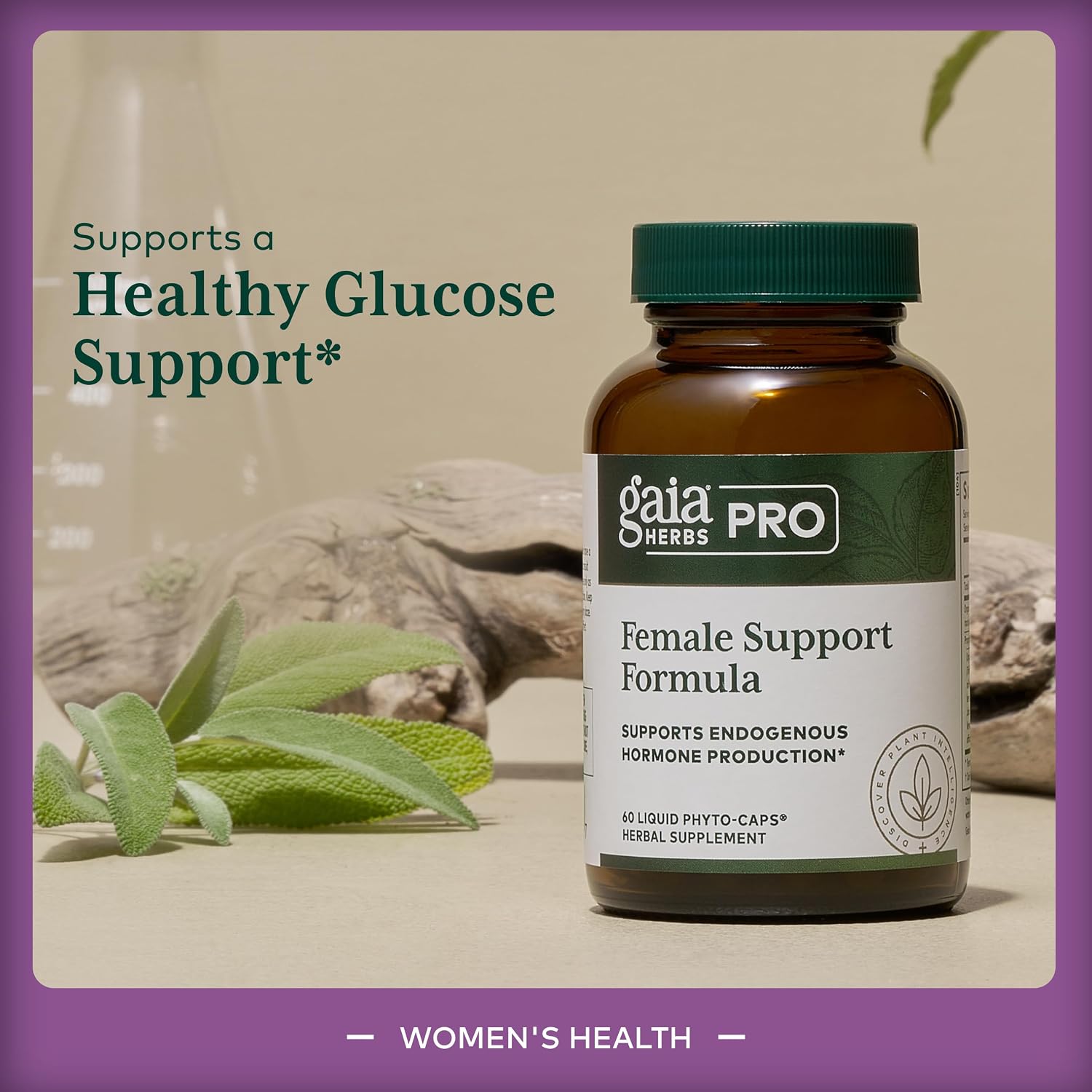 GAIA HERBS PRO Female Support Formula - Supports Healthy PMS & Menopause Fluctuations with Alfalfa Leaf, Black Cohosh Root Extract
