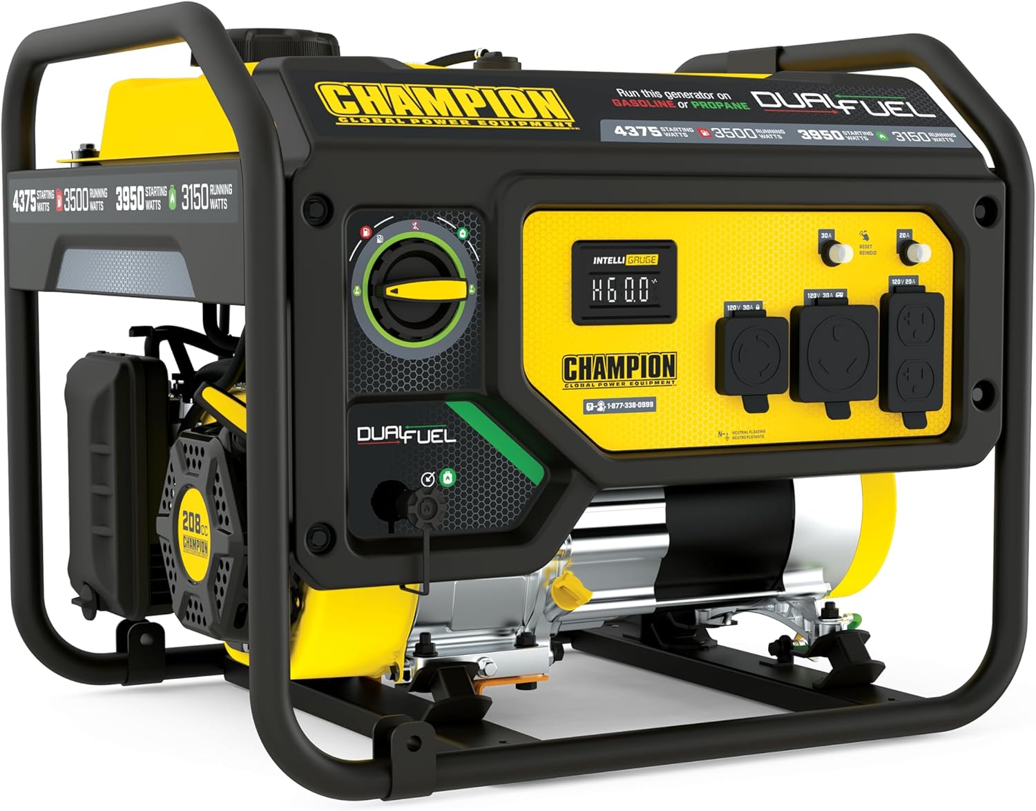 Champion Power Equipment 4375-Watt Dual Fuel RV Ready Portable Generator with Free 3-Year Warranty
