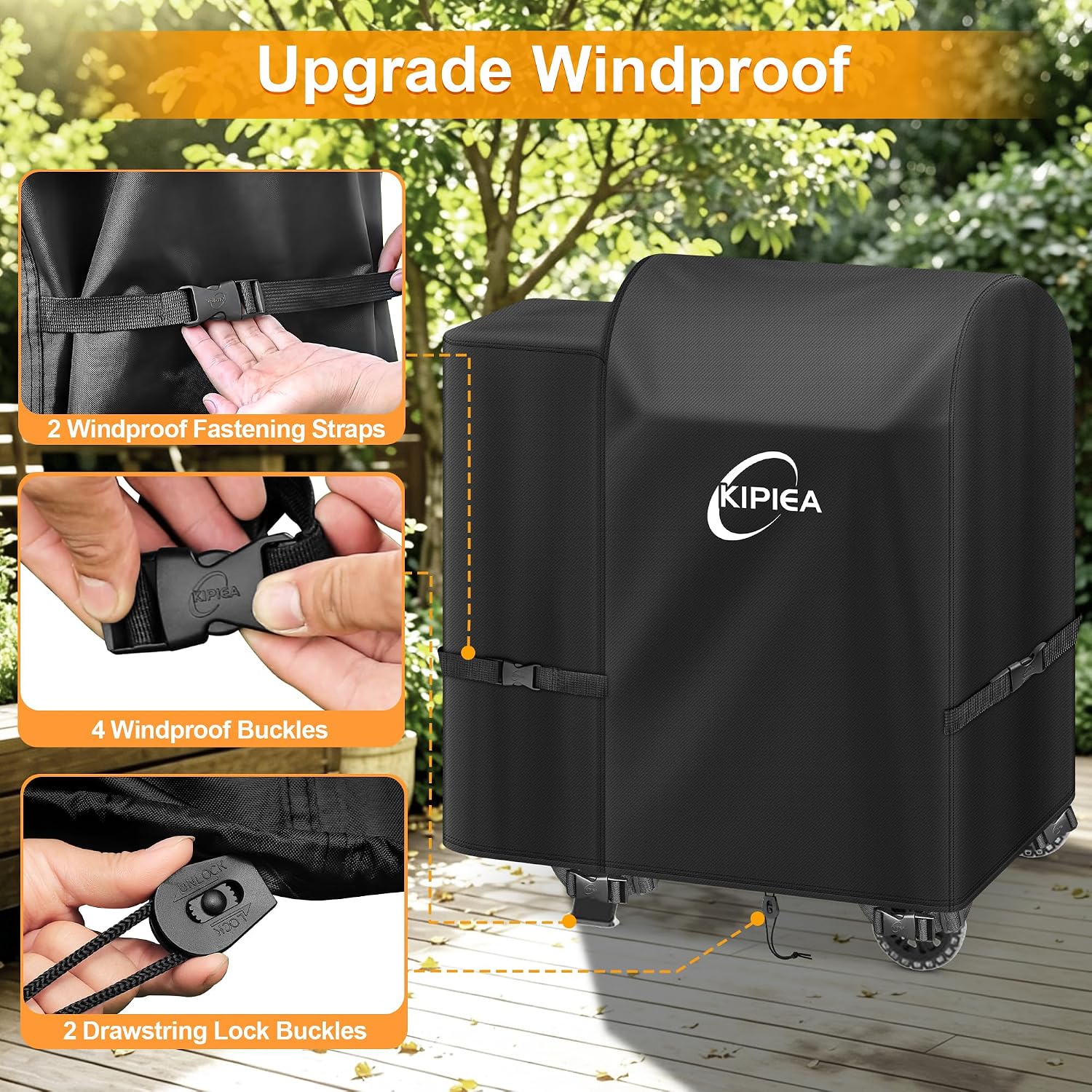 600D Vertical Smoker Cover for Pit Boss 3/4 / 5/7 Series, Waterproof Pellet Grill Cover, 73550, UV Resistant, No Tear, No Fading