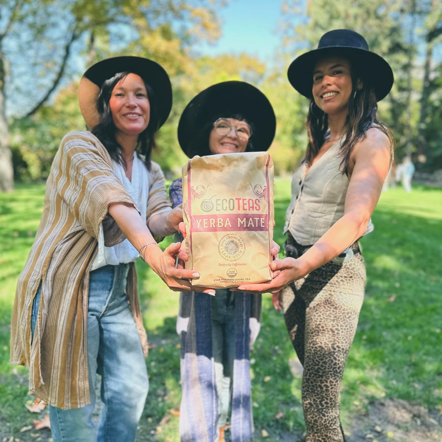 ECOTEAS Organic Yerba Mate Loose Tea Traditional Cut 5 lb Bulk Value Bag | 5 lb bulk traditional cut with stems and powder
