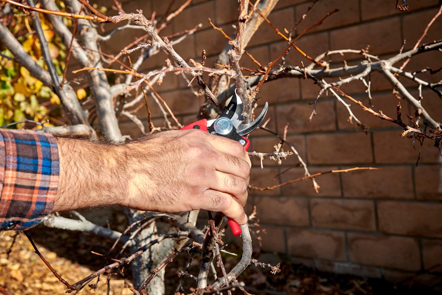 Corona BP 4180 Non-stick Steel Angled Bypass Hand Pruner - 5/8 inch Cut Capacity Stem and Branch Garden Shears, Red