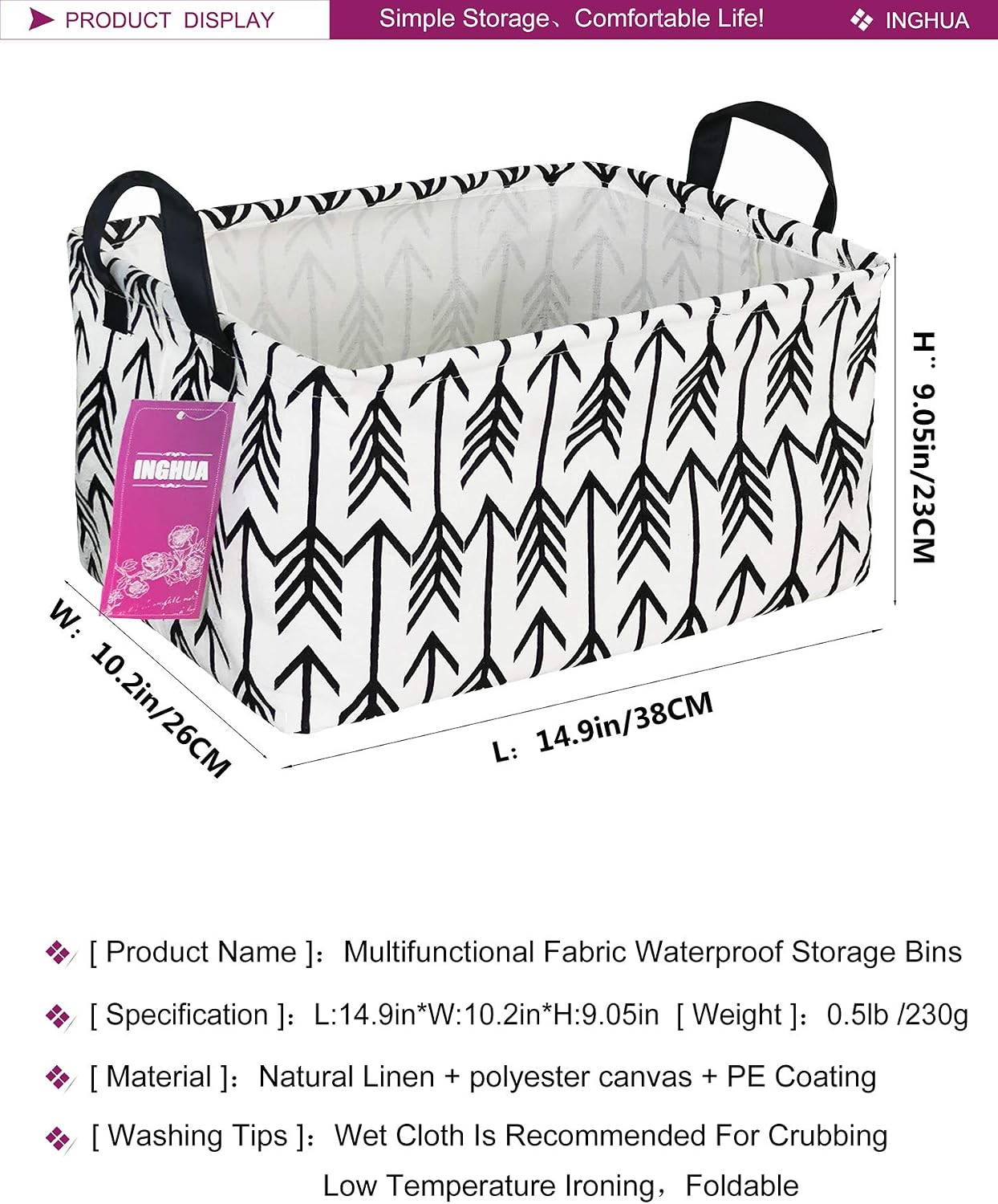 Rectangular Storage Basket Gift Bag Rec Spaceships