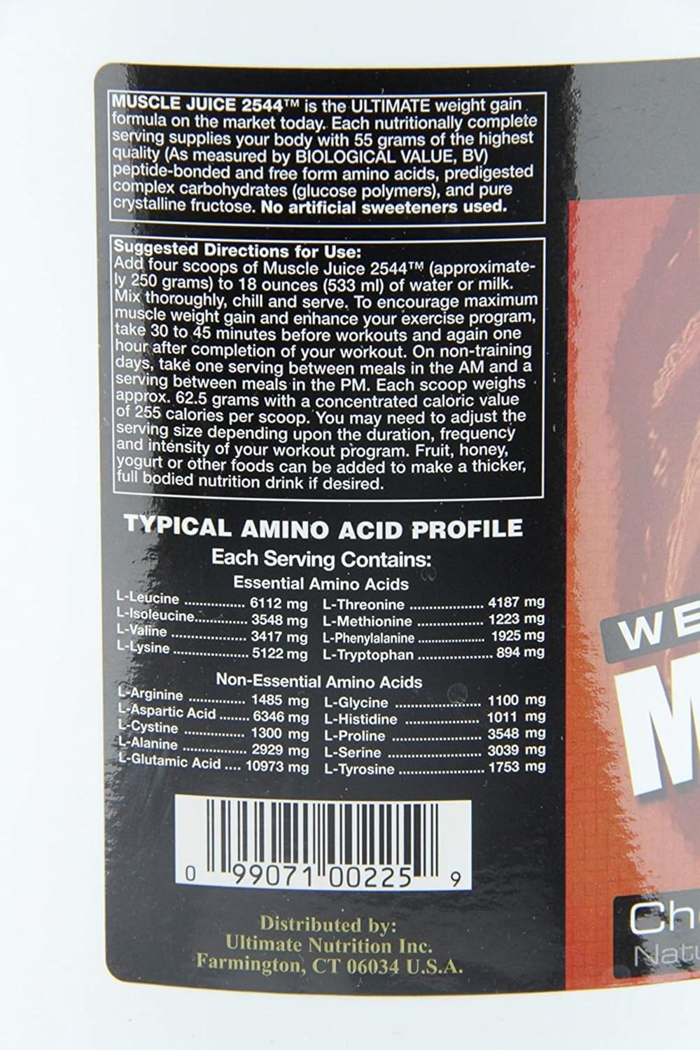 Ultimate Nutrition Muscle Juice 2544 Mass Gainer, Vanilla, 4.96 lb | 55g Protein Blend, 162g Carbs, 17g Fat, 1020 Calories, High Calorie Weight Gainer For Muscle Growth And Recovery