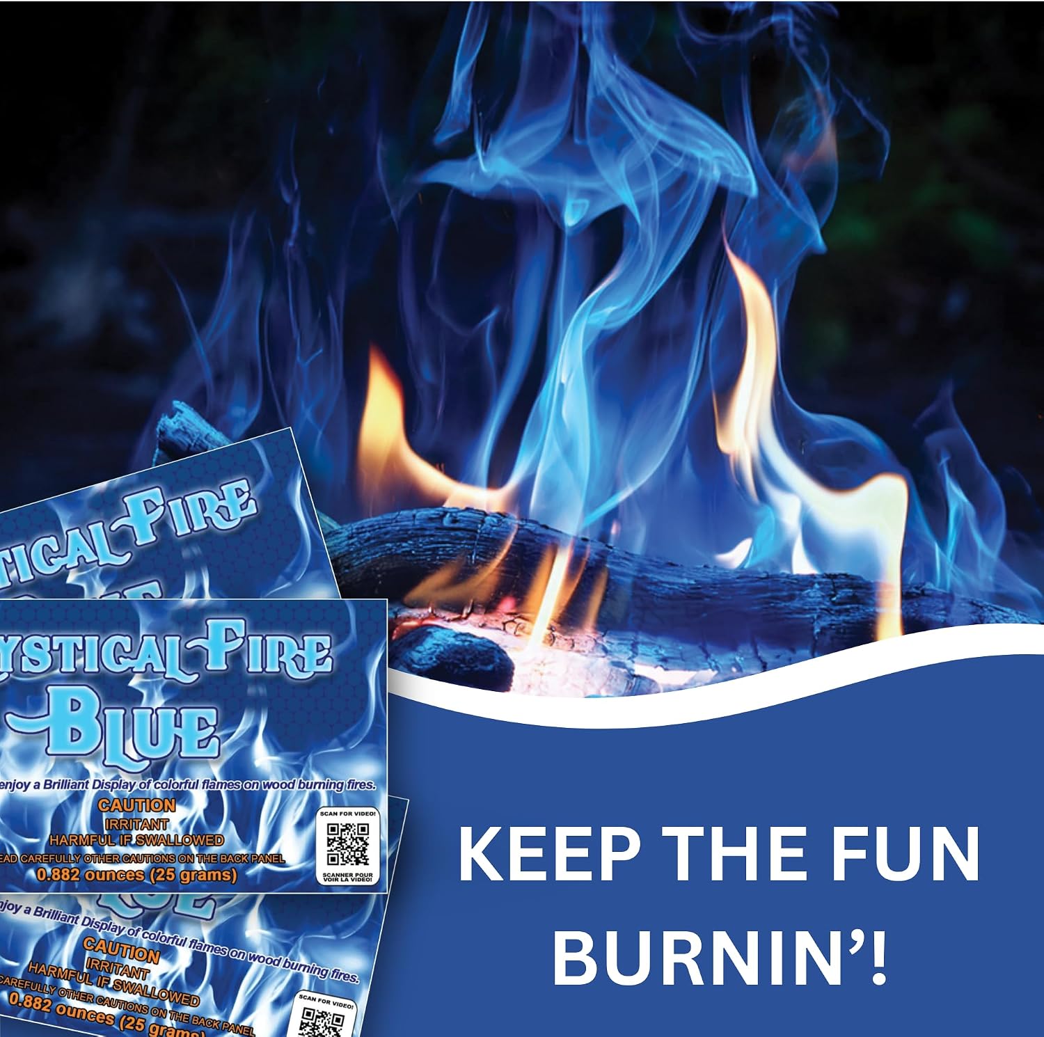 Mystical Fire Blue Fire Color Changing Packets Blue Fire Color Packets 12pk | 12-pack color changing fire packets creates vibrant blue flames in